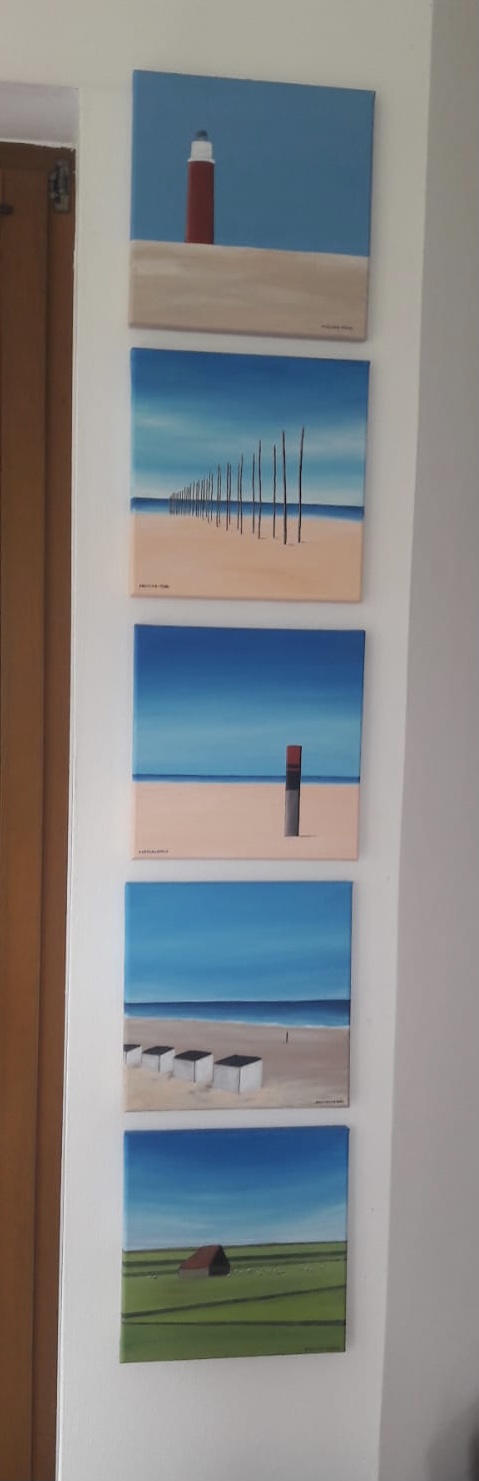 Schilderijen divers van Texel van Texels beeldend kunstenaar Angelina Stiehl