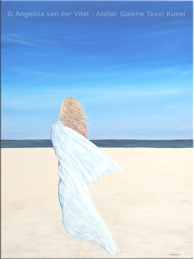 Gemaelde geniessen am Texel Strand von Kuenstlerin Angelina Stiehl