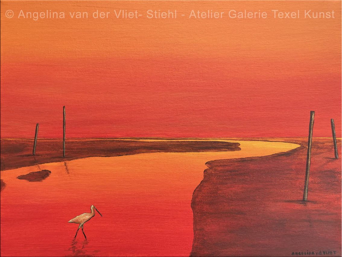 Gemaelde Hafen von Sil Loeffler Texel von Texeler bildende Kuenstlerin Angelina Stiehl