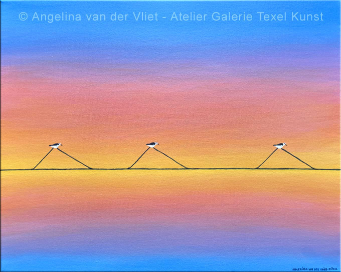 Gemaelde Sanderlinge von Texeler bildende Kuenstlerin Angelina Stiehl