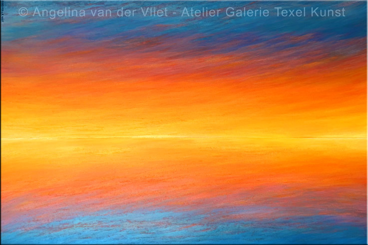 Gemaelde Sonnenaufgang Sonnenuntergang Texel von Kuenstlerin Angelina Stiehl