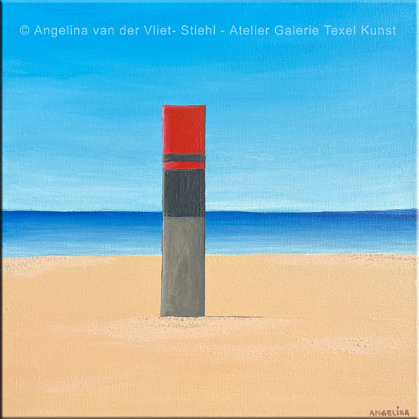 Gemaelde Strandpole auf dem Texel strand von Kuenstlerin Angelina Stiehl