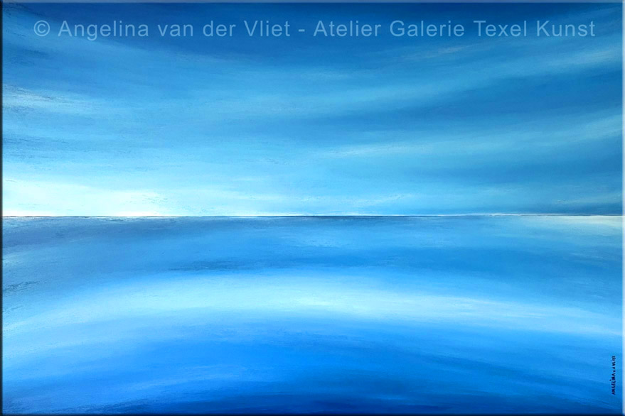 Schilderij Blauwe Zee Texel door Angelina van der Vliet - Stiehl