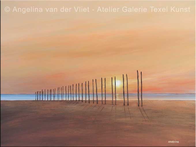 Schilderij van Texel door Texels beeldend kunstenaar Angelina van der Vliet - Stiehl